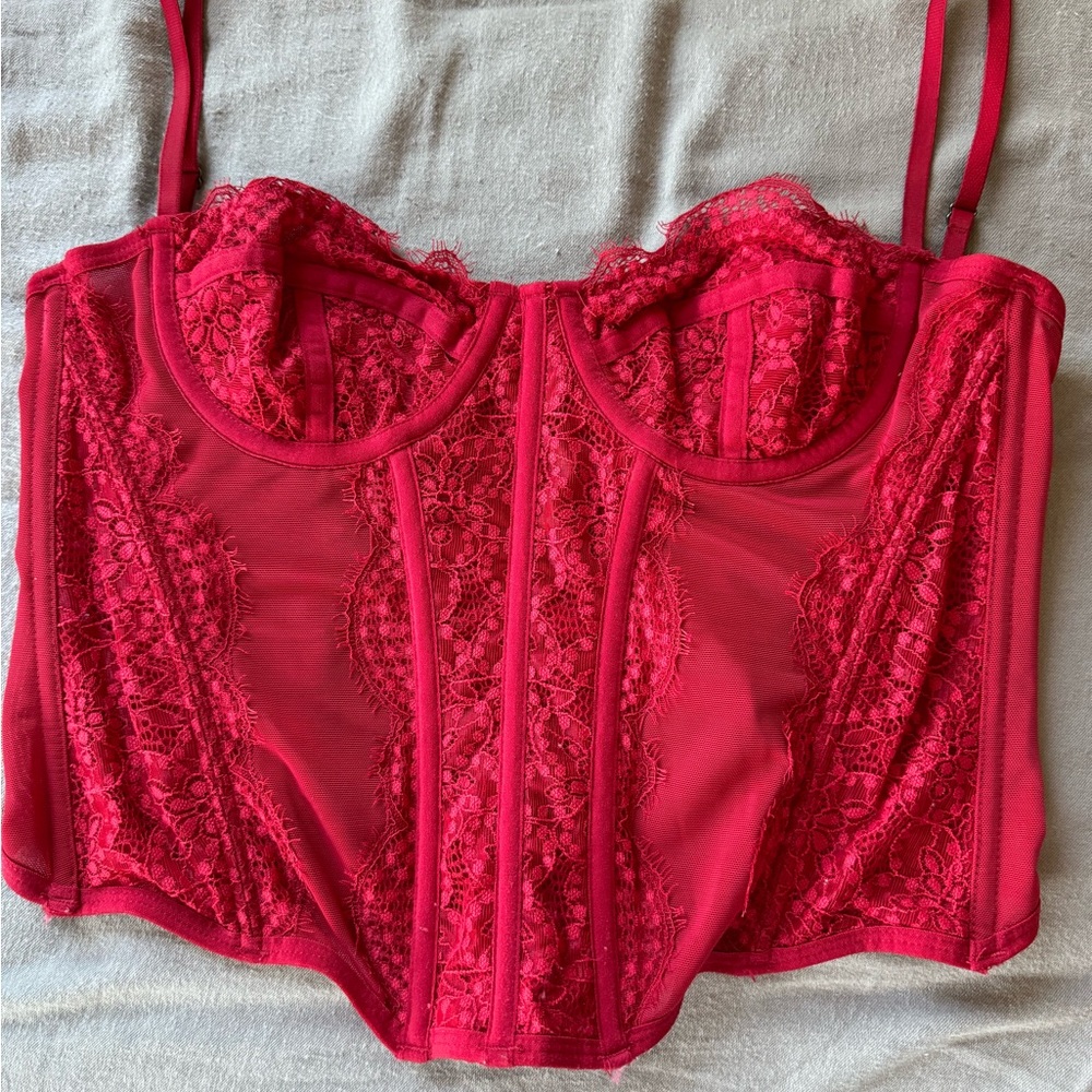 Red urban outfitters corset